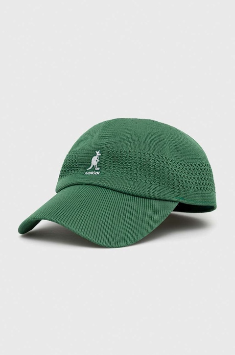 Kangol czapka z daszkiem kolor zielony gładka - zdjęcie produktu nr 1