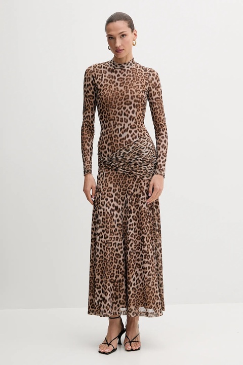 Bardot sukienka kolor brązowy maxi rozkloszowana 58853DB8 - zdjęcie produktu nr 1