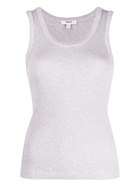 AGOLDE ribbed scoop-neck top - Grey - zdjęcie produktu nr 1