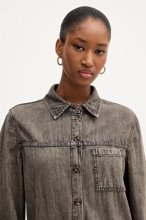 Haveone kombinezon jeansowy kolor szary bawełniany z kołnierzykiemm YGZ-P009 - zdjęcie produktu nr 1