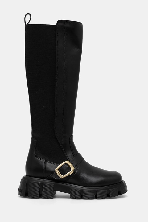 Love Moschino kozaki damskie kolor czarny na płaskim obcasie JA26015G1NIA0000 - zdjęcie produktu nr 2