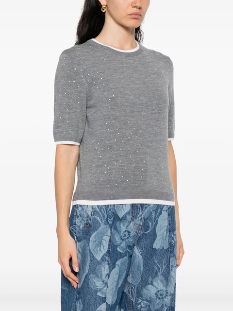 Maje rhinestone-embellished T-shirt - Grey - zdjęcie produktu nr 1