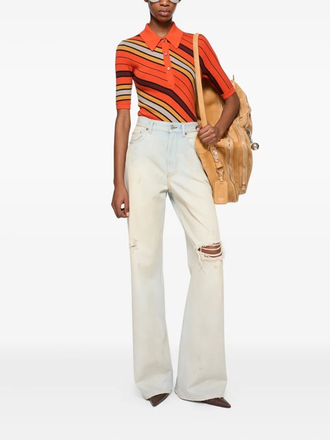 Acne Studios striped polo top - Orange - zdjęcie produktu nr 2