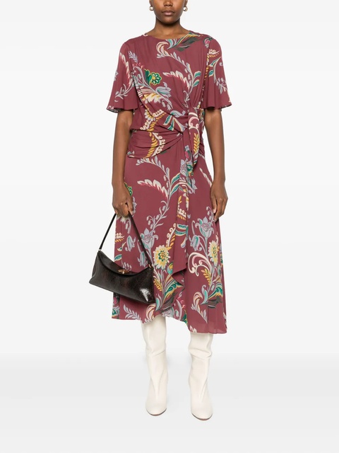 ETRO floral-print knot-detail dress - Red - zdjęcie produktu nr 1