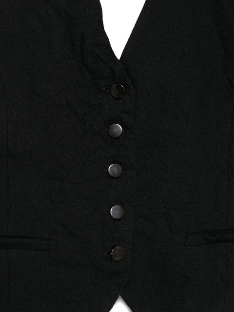Alysi halterneck buttoned waistcoat - Black - zdjęcie produktu nr 2