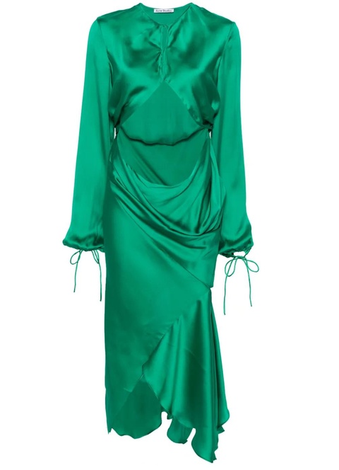 Acne Studios cut-out silk dress - Green - zdjęcie produktu nr 1