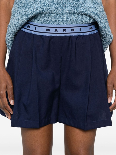 Marni pleated shorts - Blue - zdjęcie produktu nr 2