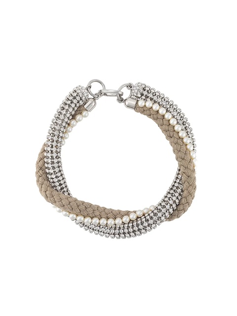 Miu Miu woven embellished necklace - Neutrals - zdjęcie produktu nr 1