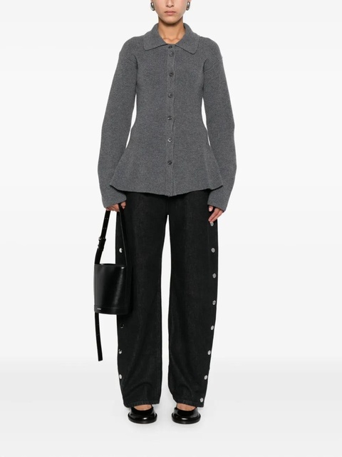 Róhe ribbed button top - Grey - zdjęcie produktu nr 1