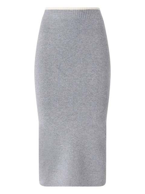 PINKO ribbed elasticated waistband midi skirt - Grey - zdjęcie produktu nr 1