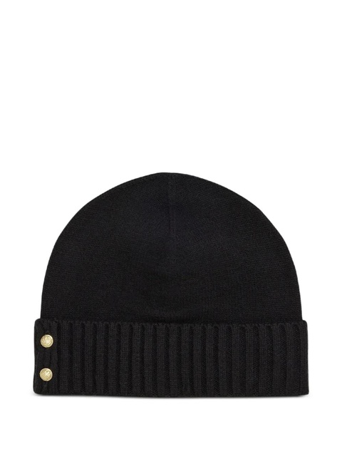 Lauren Ralph Lauren ribbed button beanie hat - Black - zdjęcie produktu nr 1