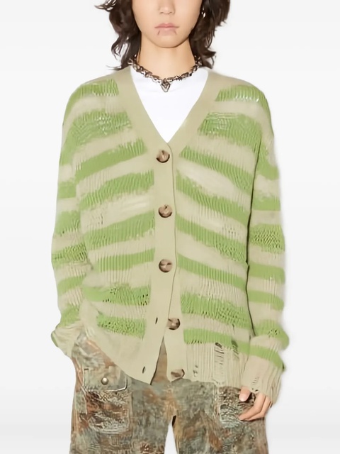 Acne Studios striped cardigan - Green - zdjęcie produktu nr 1