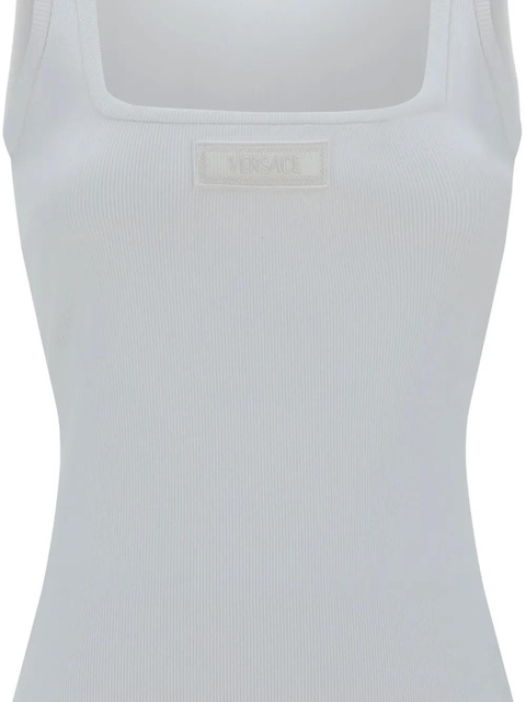 Versace 90s Logo ribbed tank top - White - zdjęcie produktu nr 2