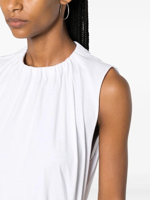 MM6 Maison Margiela gathered-detail cotton tank top - White - zdjęcie produktu nr 2