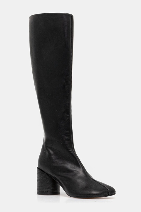 MM6 Maison Margiela kozaki skórzane damskie kolor czarny na słupku S59WW0110.P5000.T8013 - zdjęcie produktu nr 1