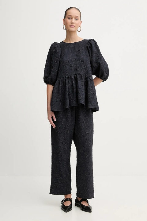 Stine Goya spodnie damskie kolor granatowy proste high waist SG-PS26-P043-2458 - zdjęcie produktu nr 2