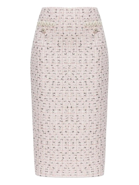 Self-Portrait tweed straight skirt - Pink - zdjęcie produktu nr 1