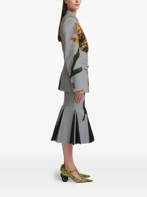 Marni tulip-print velvet blazer - Grey - zdjęcie produktu nr 2