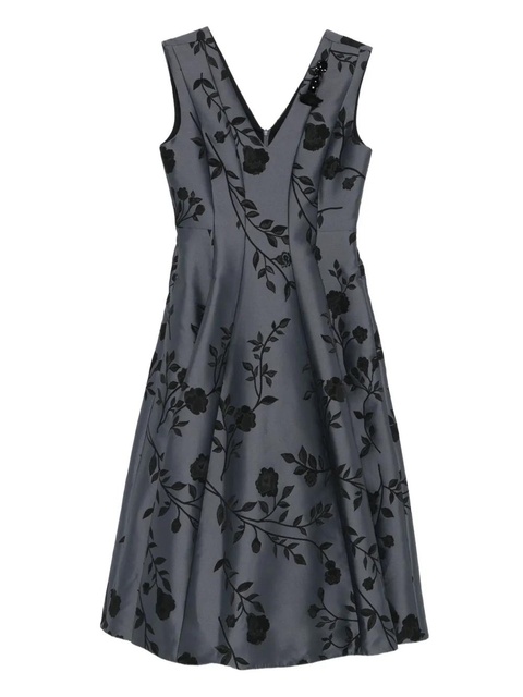 Max Mara floral-print V-neck mini dress - Grey - zdjęcie produktu nr 1