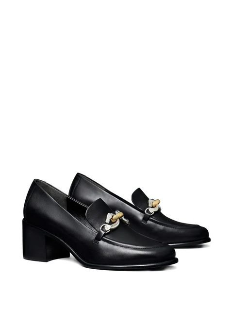 Tory Burch 55mm chain-embellished heeled loafers - Black - zdjęcie produktu nr 2