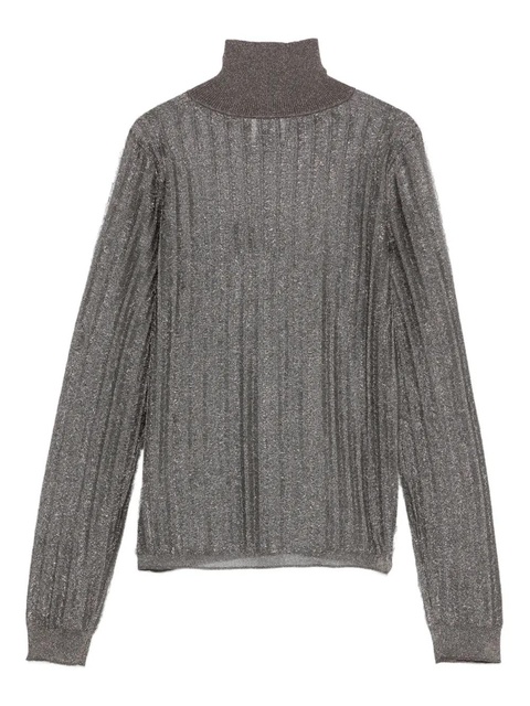 Alysi ribbed metallic top - Grey - zdjęcie produktu nr 2