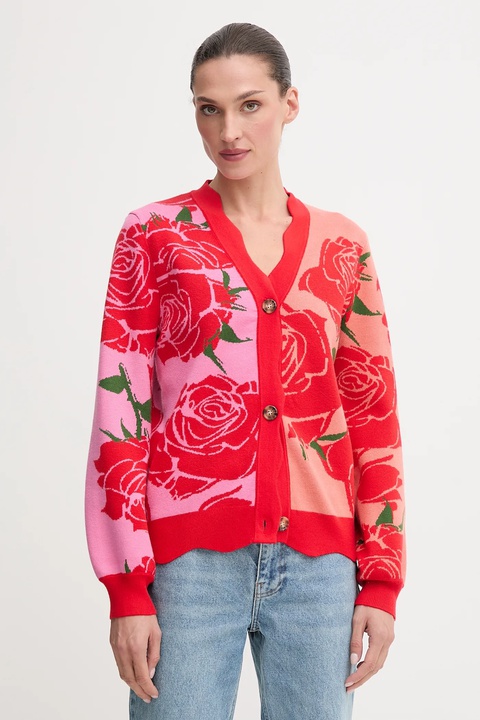 Never Fully Dressed kardigan damski kolor różowy NFDKN675 - zdjęcie produktu nr 1