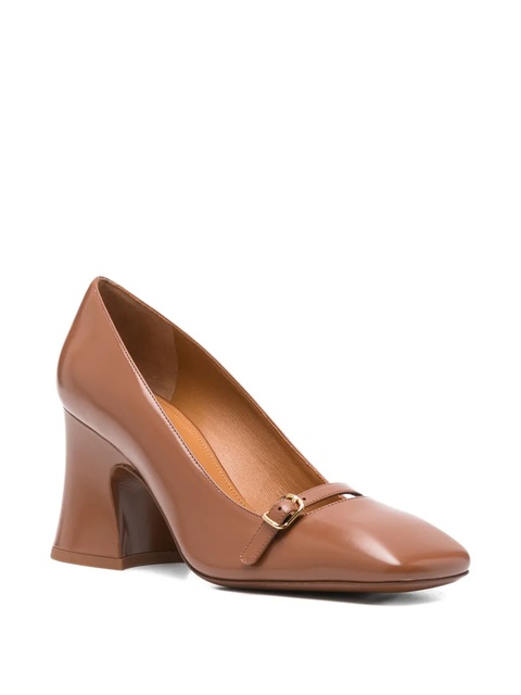 Chloé 75mm Janis buckle-detail flared pumps - Brown - zdjęcie produktu nr 2