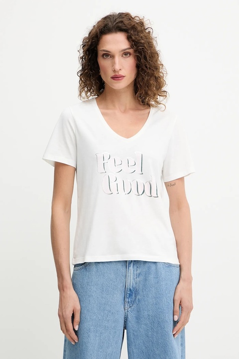 Morgan t-shirt damski kolor biały DFEEL - zdjęcie produktu nr 1