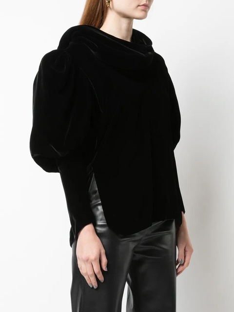 KHAITE Jones silk velvet top - Black - zdjęcie produktu nr 2