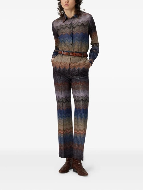 Missoni zigzag-pattern glitter-effect trousers - Grey - zdjęcie produktu nr 2