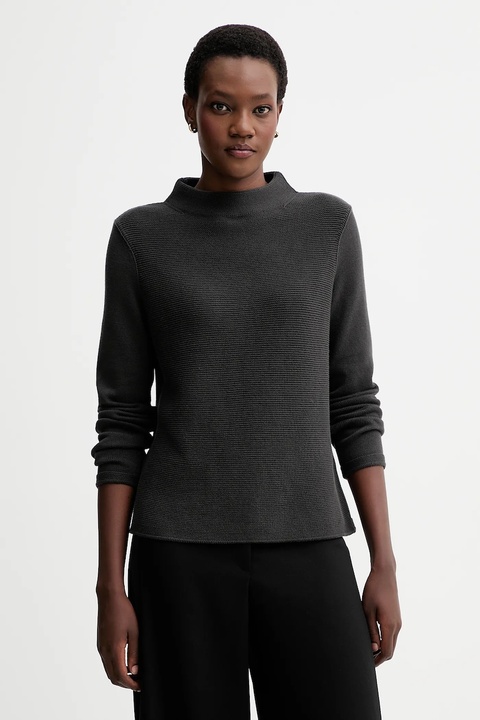 Marc O'Polo sweter bawełniany damski kolor szary z półgolfem 511605960419 - zdjęcie produktu nr 1