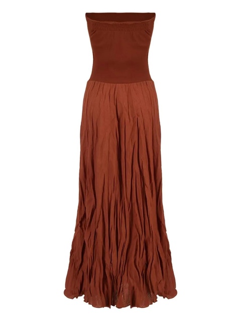 Johanna Ortiz ribbed-waist pleated skirt - Red - zdjęcie produktu nr 2