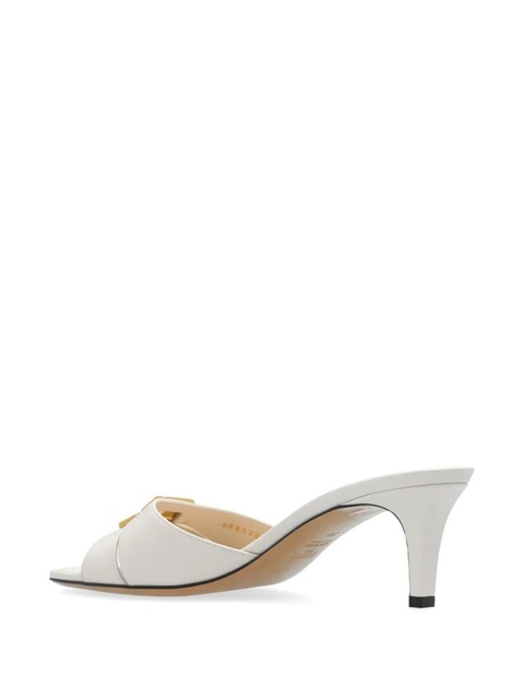 FENDI Fendi Ffold 55mm logo-plaque leather sandals - White - zdjęcie produktu nr 2
