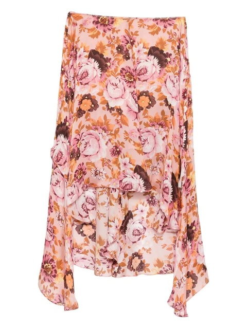 Chloé floral-print ruffled skirt - Pink - zdjęcie produktu nr 1
