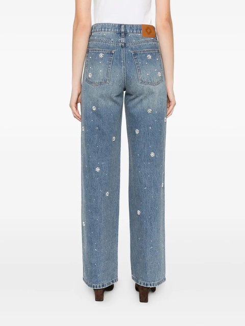 Maje floral-appliqué straight-leg jeans - Blue - zdjęcie produktu nr 1