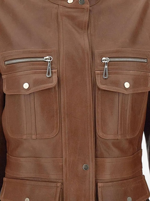 Rabanne multi-pocket leather jacket - Brown - zdjęcie produktu nr 2