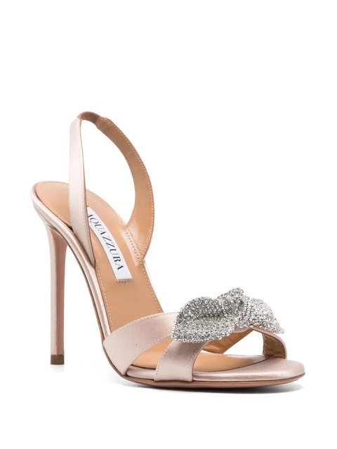 Aquazzura 105mm Very Bow Tie Crystal sandals - Neutrals - zdjęcie produktu nr 2