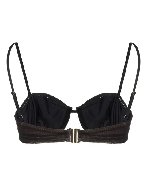 Self-Portrait mesh underwired bikini top - Brown - zdjęcie produktu nr 2