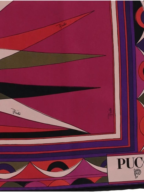PUCCI geometric-print silk scarf - Red - zdjęcie produktu nr 1