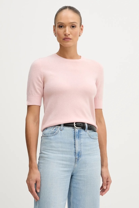 United Colors of Benetton sweter damski kolor różowy lekki 1002D10D2 - zdjęcie produktu nr 1