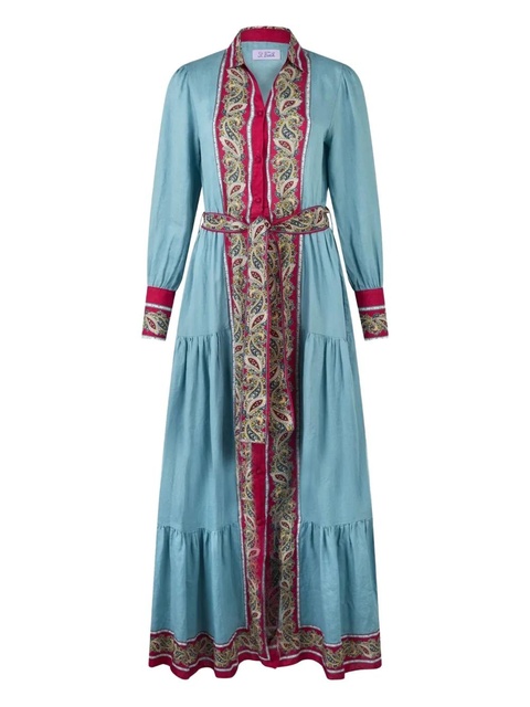 MC2 Saint Barth paisley-print belted dress - Blue - zdjęcie produktu nr 1