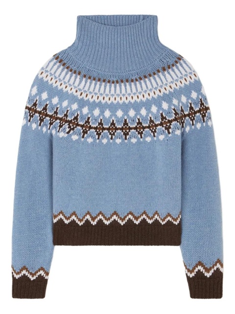 Alanui Sweet Winter fair isle turtleneck sweater - Blue - zdjęcie produktu nr 1