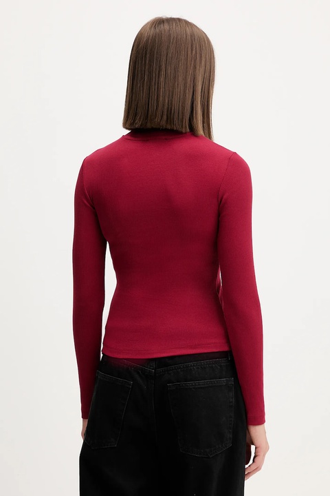 Guess Jeans longsleeve kolor bordowy z półgolfem W5BP23 KA0H1 - zdjęcie produktu nr 2