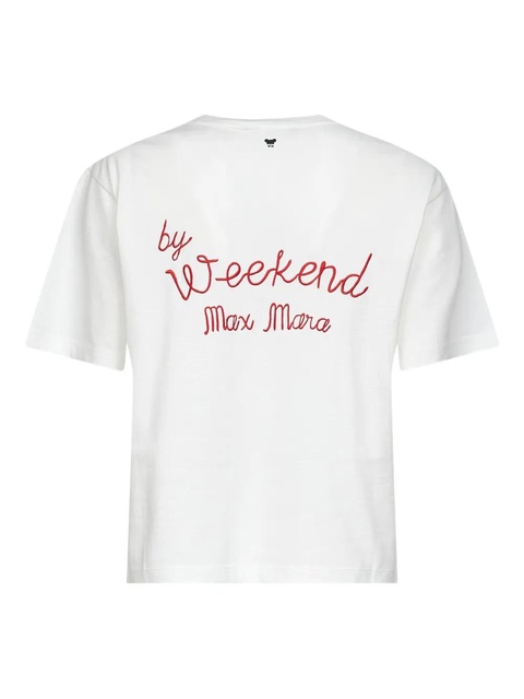 Weekend Max Mara embroidered cotton T-shirt - White - zdjęcie produktu nr 2