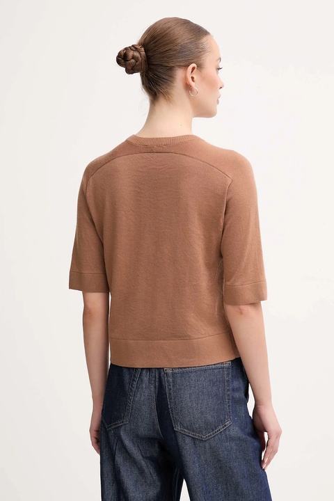 United Colors of Benetton sweter wełniany damskie kolor brązowy lekki 11AHD10E6 - zdjęcie produktu nr 2