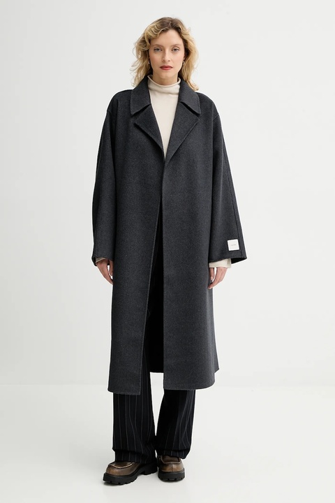 Marc O'Polo sweter z dodatkiem wełny damski kolor beżowy lekki z półgolfem 509511860481 - zdjęcie produktu nr 2