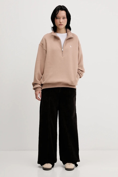 Abercrombie & Fitch bluza damska kolor beżowy gładka KI152-5418-420 - zdjęcie produktu nr 2