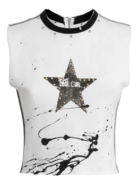 Dolce & Gabbana star-print studded top - White - zdjęcie produktu nr 1