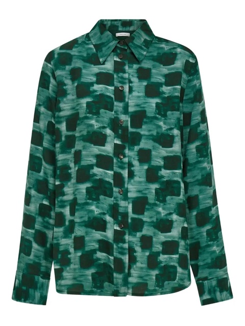 Ferragamo abstract-print button-up shirt - Green - zdjęcie produktu nr 1