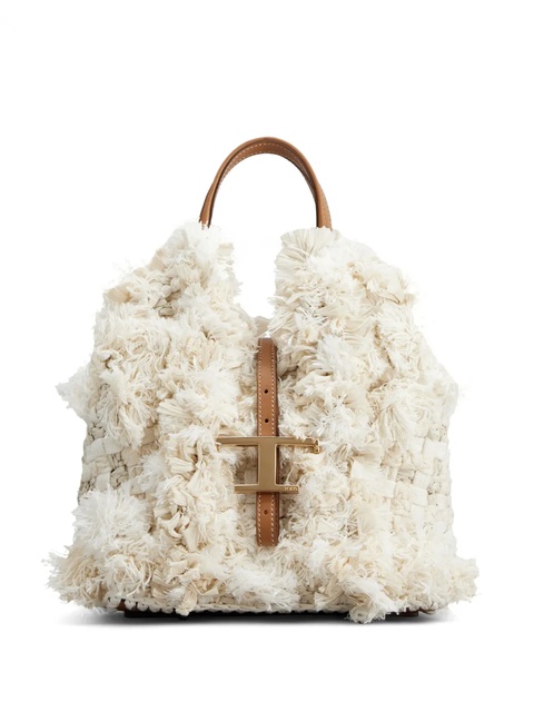 Tod's logo-plaque shearling tote bag - Neutrals - zdjęcie produktu nr 1
